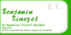 benjamin kinczel business card